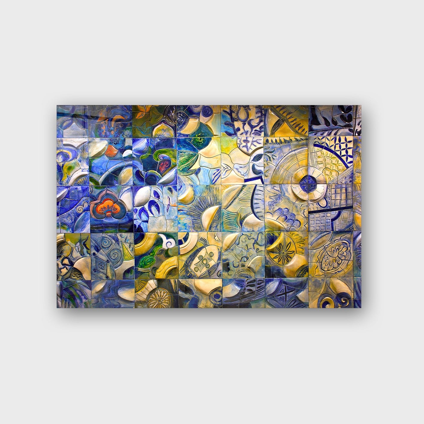 Quadro Decorativo em Vidro Temperado Multicolor 40x60cm - Arte Moderna para Parede