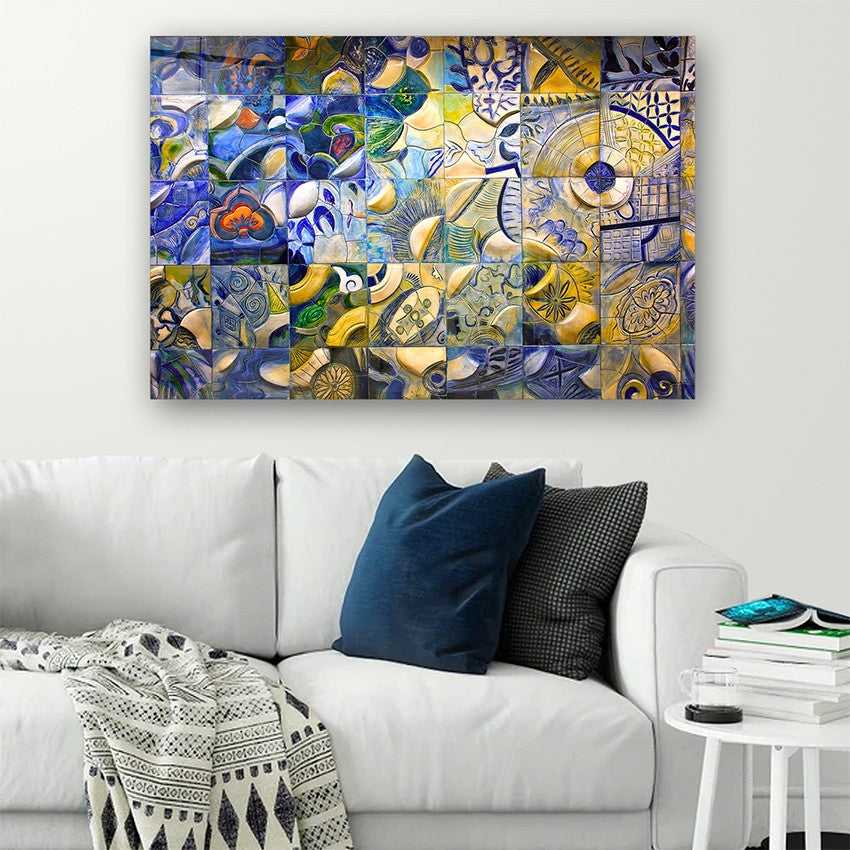 Quadro Decorativo em Vidro Temperado Multicolor 70x100cm - Arte Moderna para Parede