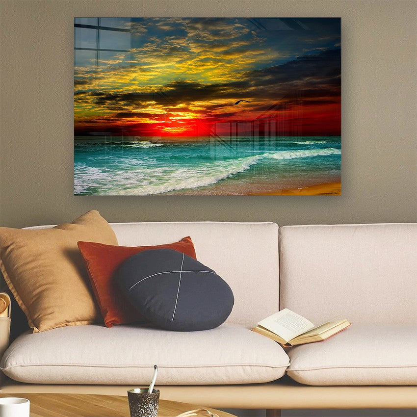 Quadro Decorativo em Vidro Temperado Multicolor 40x60cm - Arte Moderna para Parede