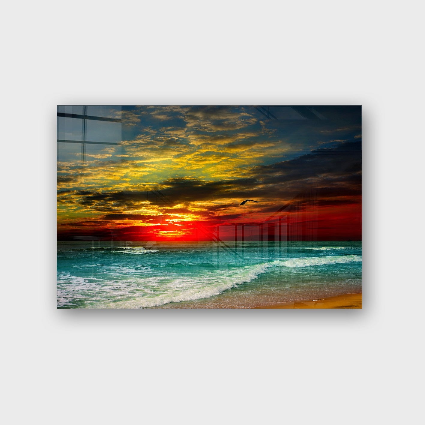 Quadro Decorativo em Vidro Temperado Multicolor 40x60cm - Arte Moderna para Parede