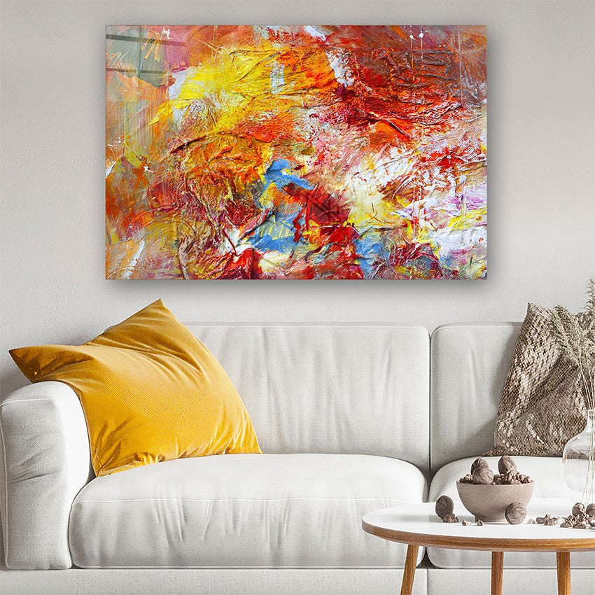 Quadro Decorativo em Vidro Temperado Multicolor 50x70cm - Arte Moderna para Parede