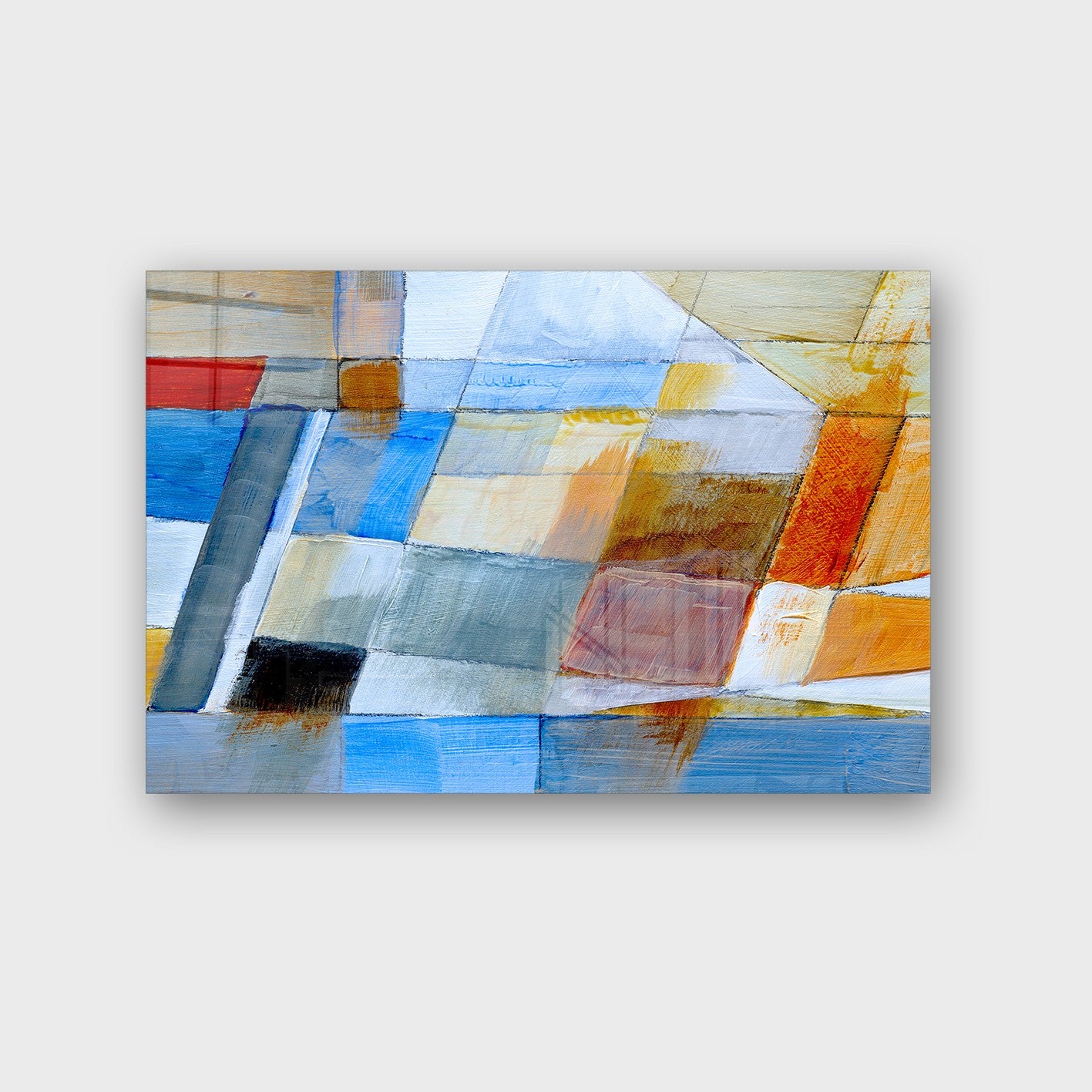 Quadro Decorativo em Vidro Temperado Multicolor 40x60cm - Arte Moderna para Parede