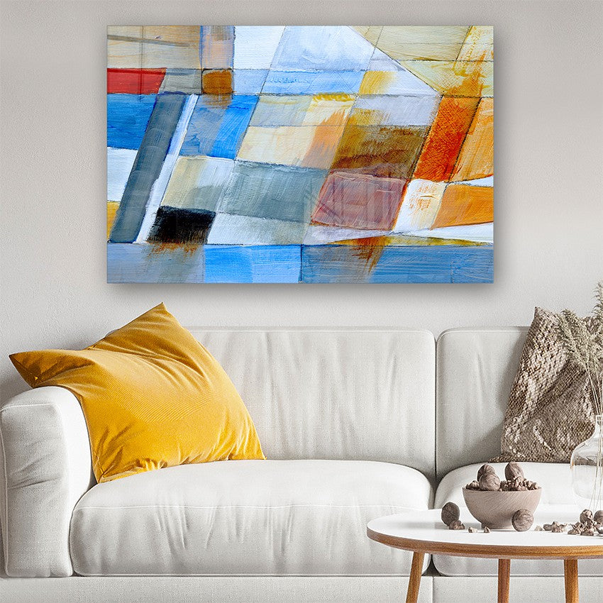 Quadro Decorativo em Vidro Temperado Multicolor 50x70cm - Arte Moderna para Parede