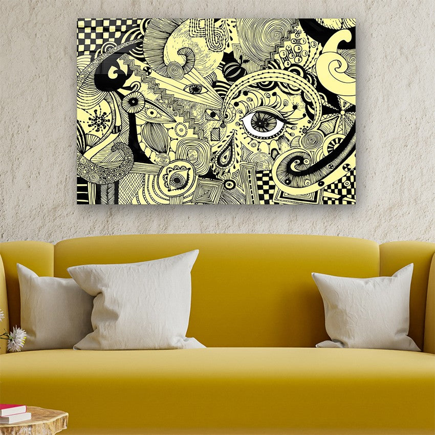 Quadro Decorativo em Vidro Temperado Multicolor 70x100cm - Arte Moderna para Parede