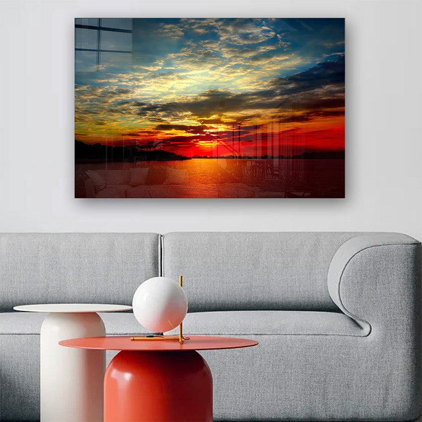 Quadro Decorativo em Vidro Temperado Multicolor 70x100cm - Arte Moderna para Parede