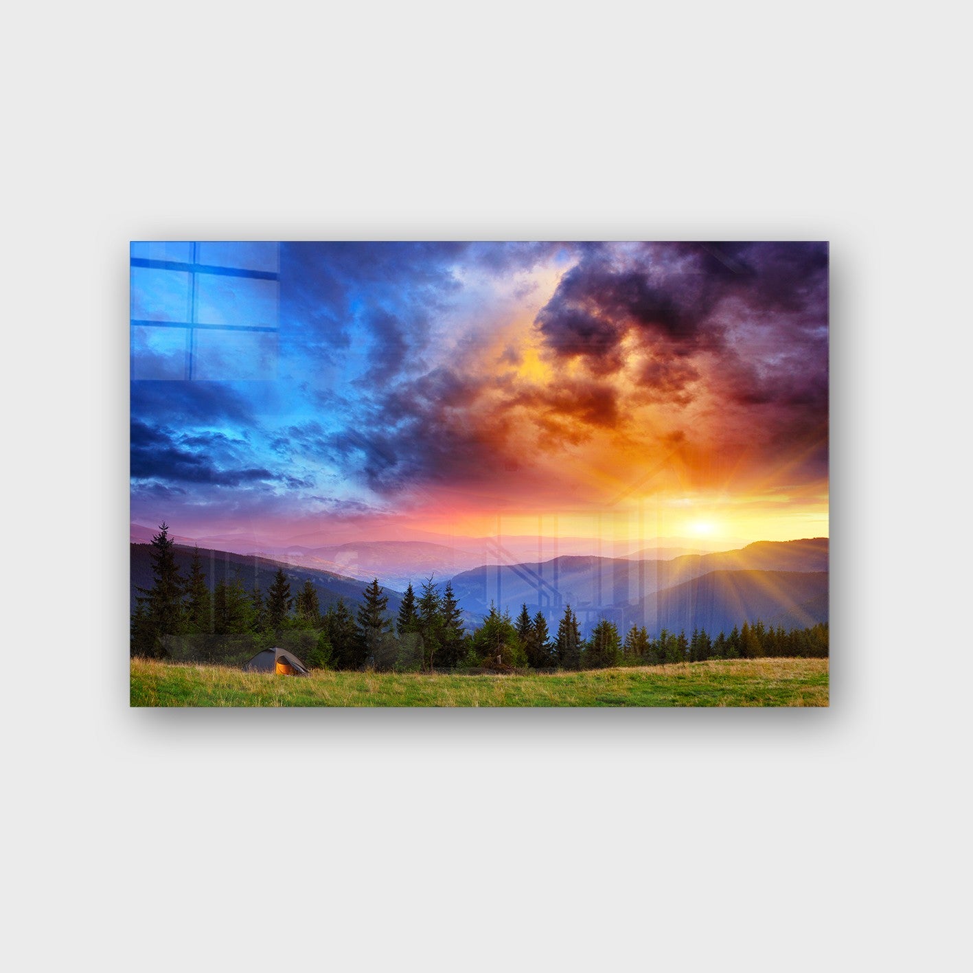 Quadro Decorativo em Vidro Temperado Multicolor 70x100cm - Arte Moderna para Parede