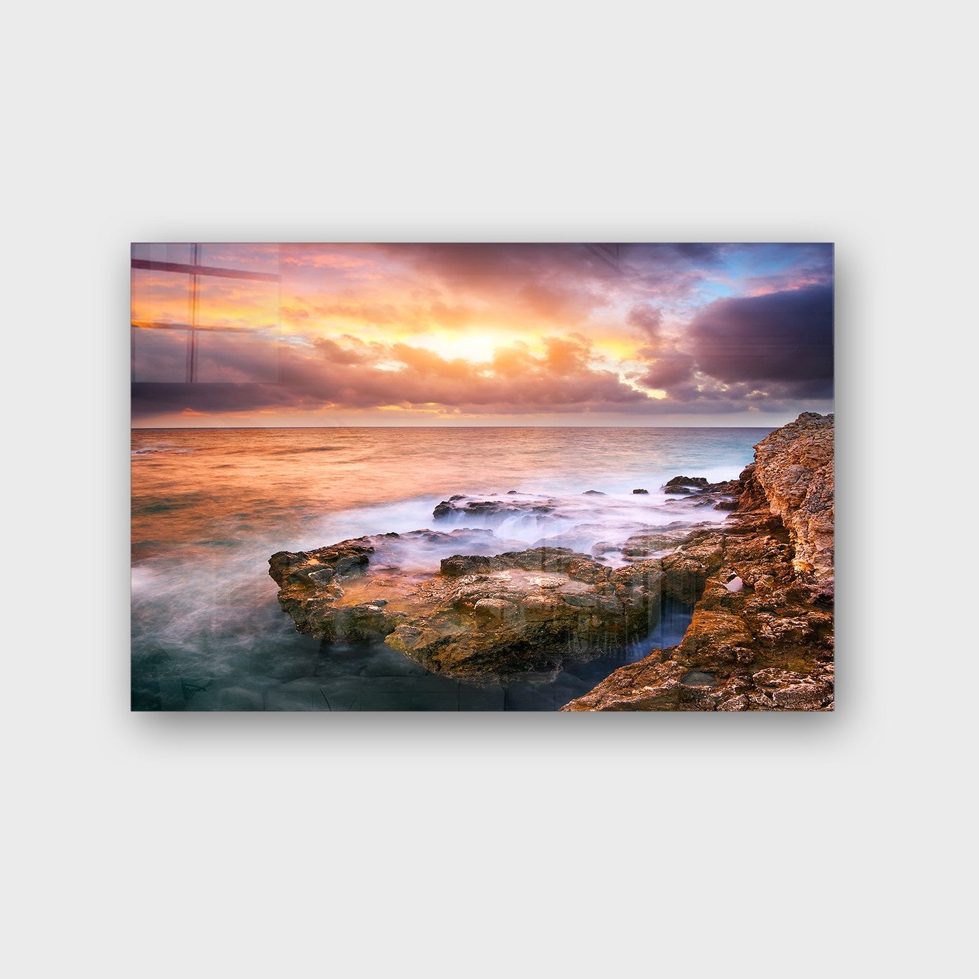 Quadro Decorativo em Vidro Temperado Multicolor 40x60cm - Arte Moderna para Parede