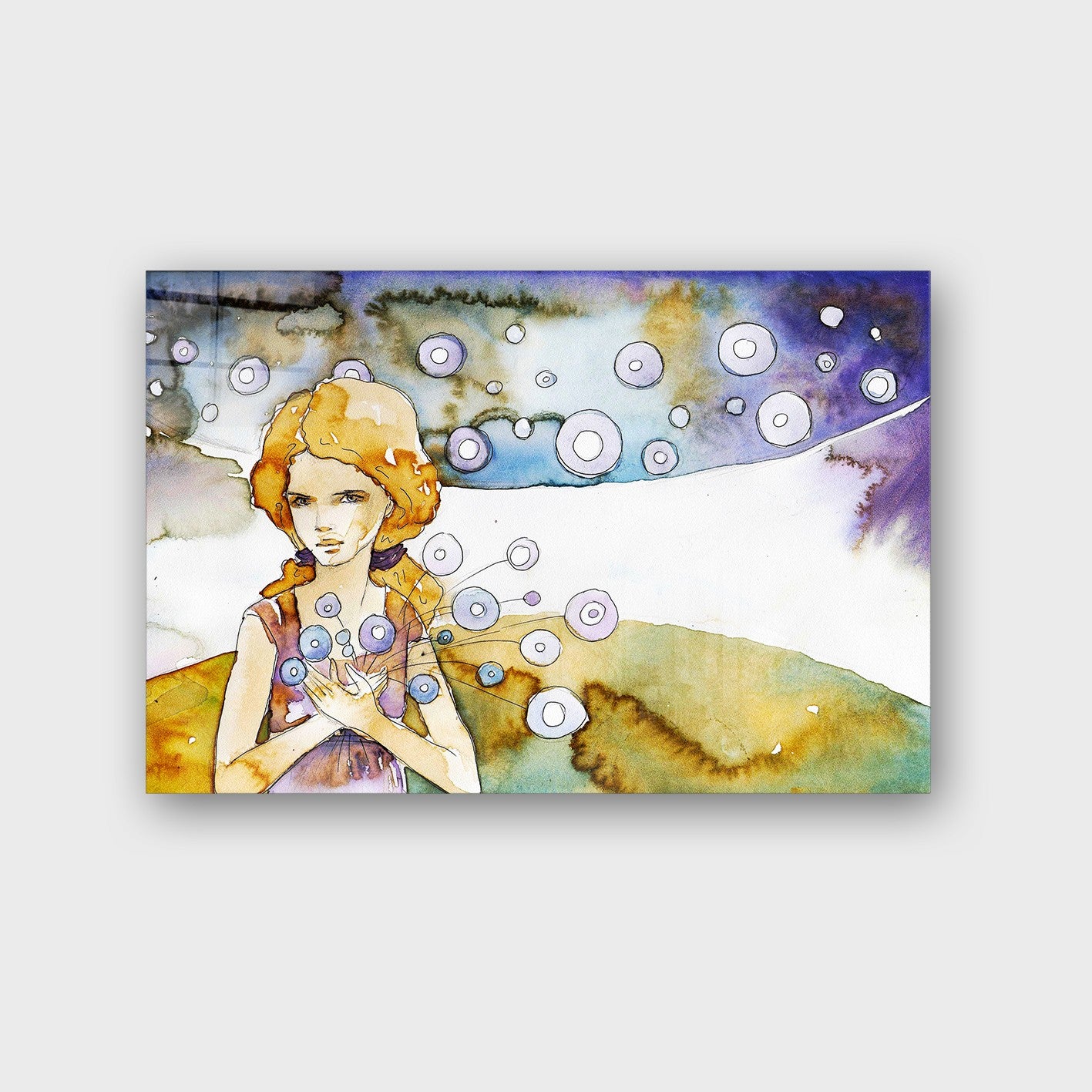 Quadro Decorativo em Vidro Temperado Multicolor 70x100cm - Arte Moderna para Parede