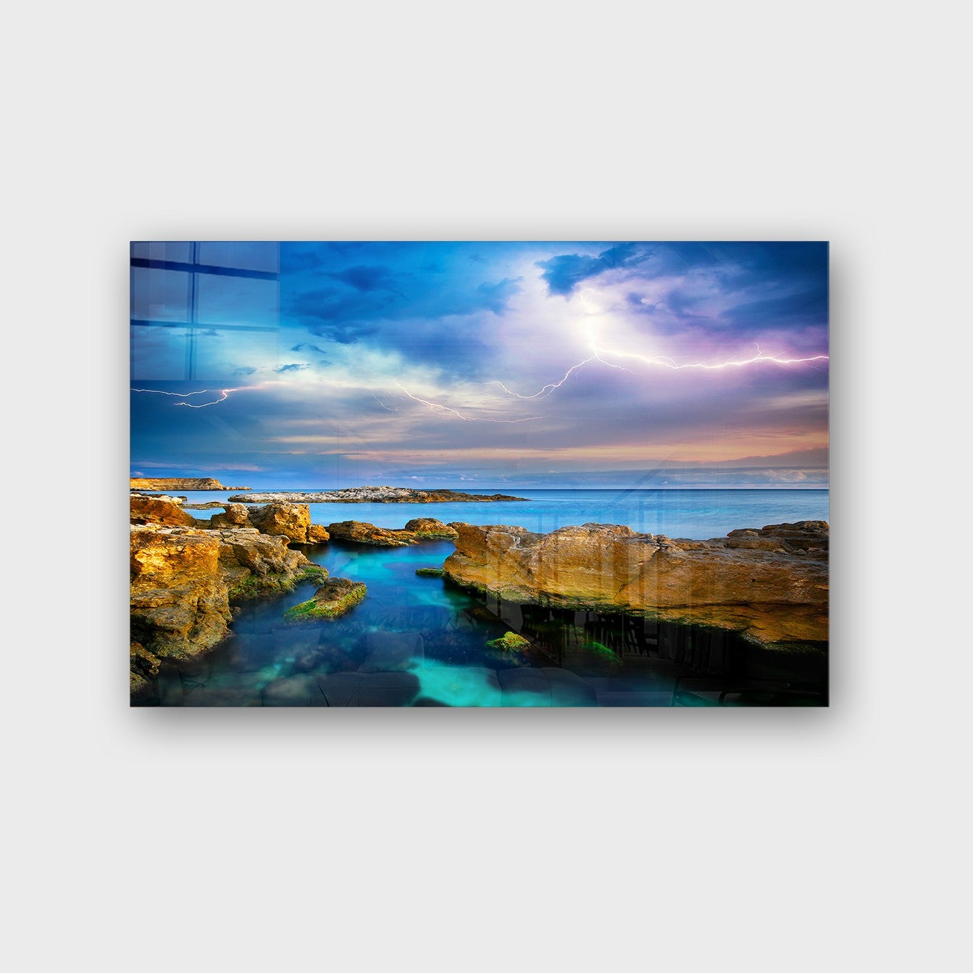 Quadro Decorativo em Vidro Temperado Multicolor 40x60cm - Arte Moderna para Parede