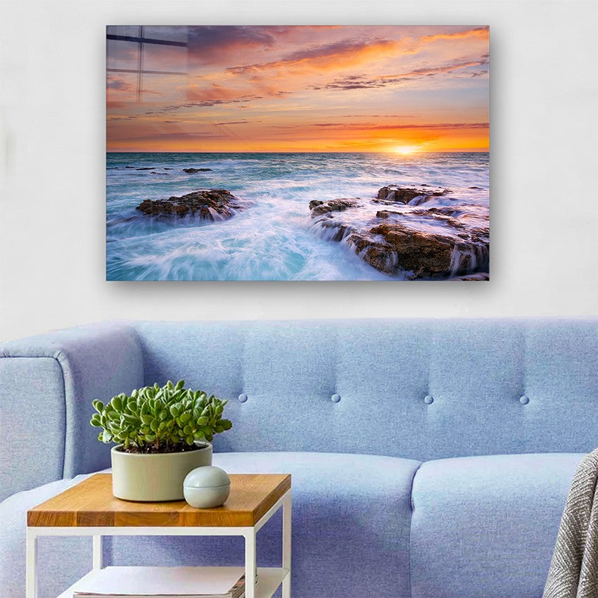 Quadro Decorativo em Vidro Temperado Multicolor 50x70cm - Arte Moderna para Parede