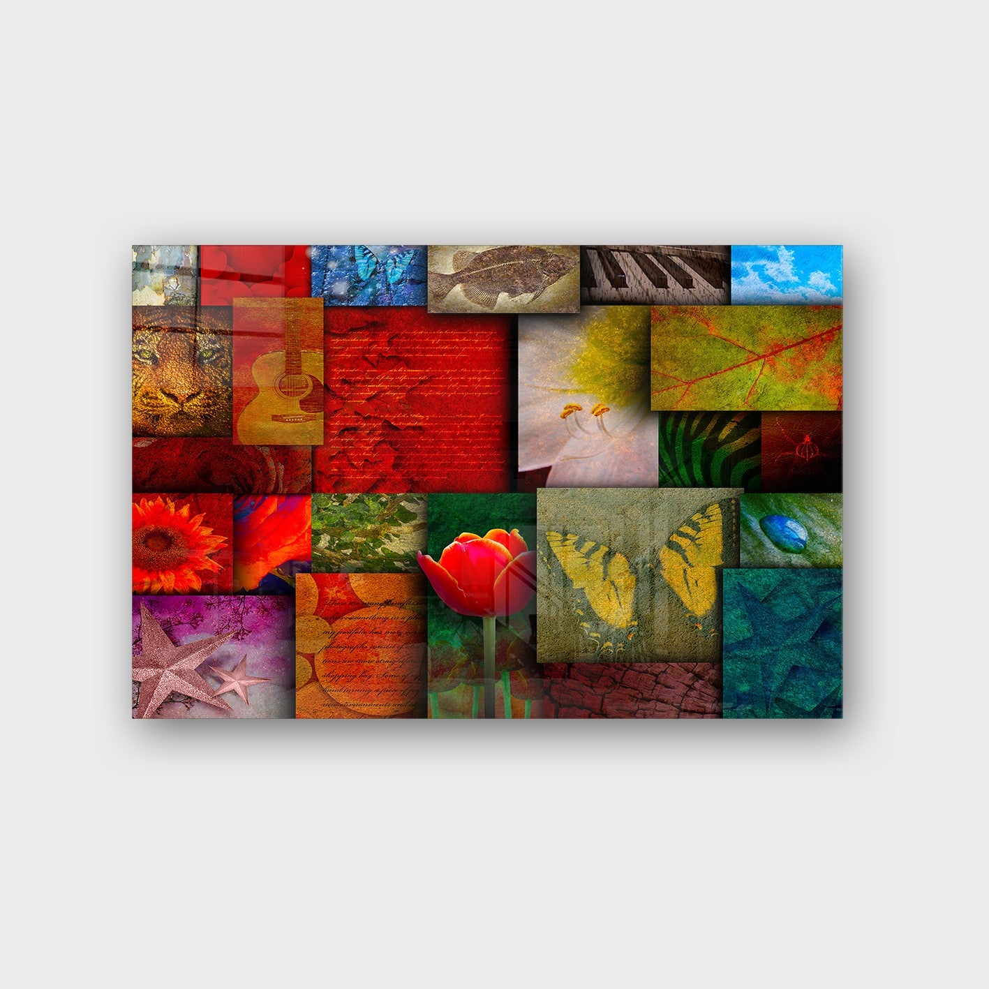 Quadro Decorativo em Vidro Temperado Multicolor 70x100cm - Arte Moderna para Parede