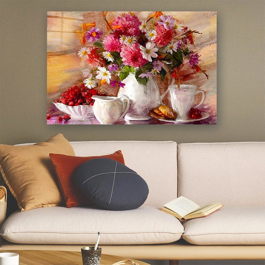 Quadro Decorativo em Vidro Temperado Multicolor 50x70cm - Arte Moderna para Parede