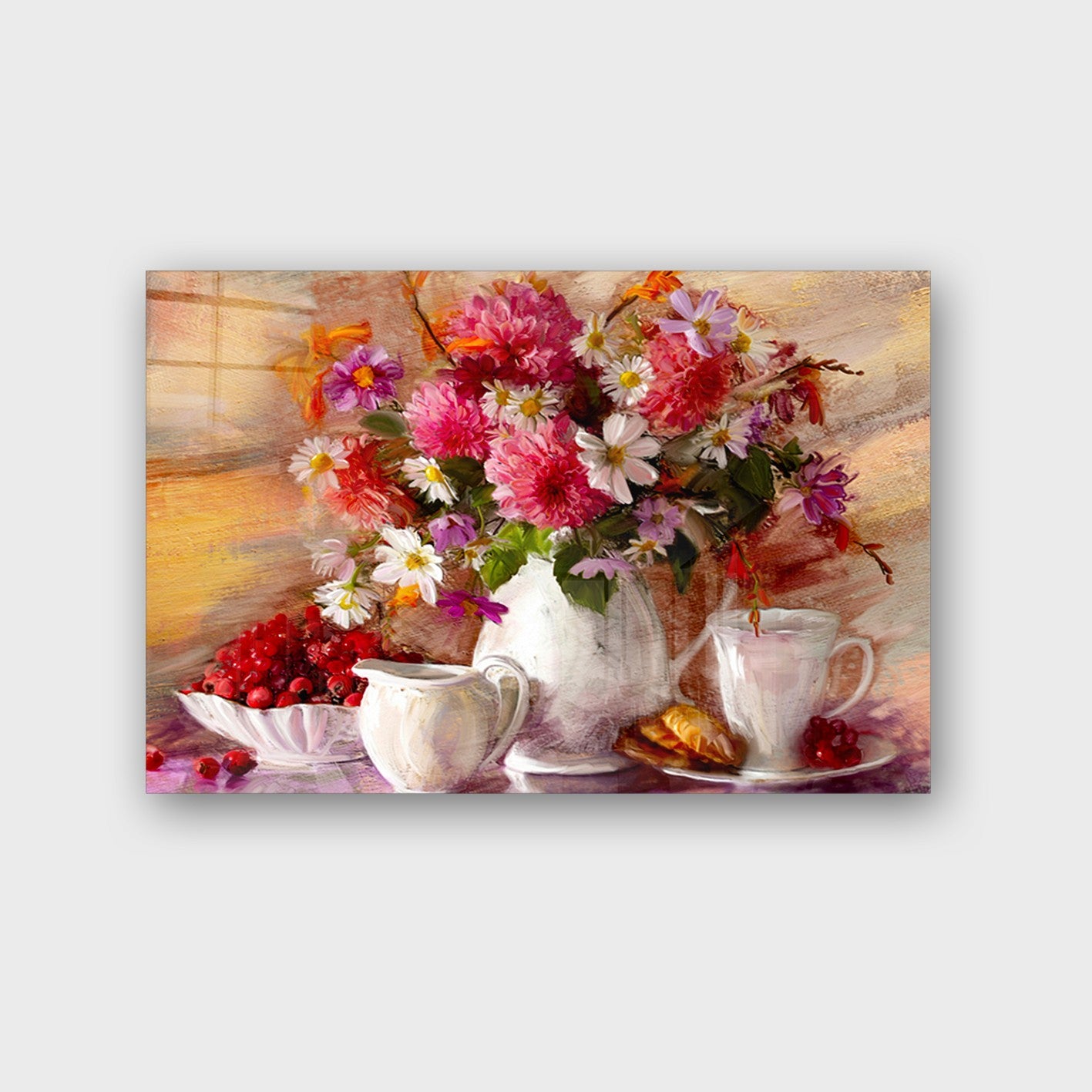 Quadro Decorativo em Vidro Temperado Multicolor 70x100cm - Arte Moderna para Parede