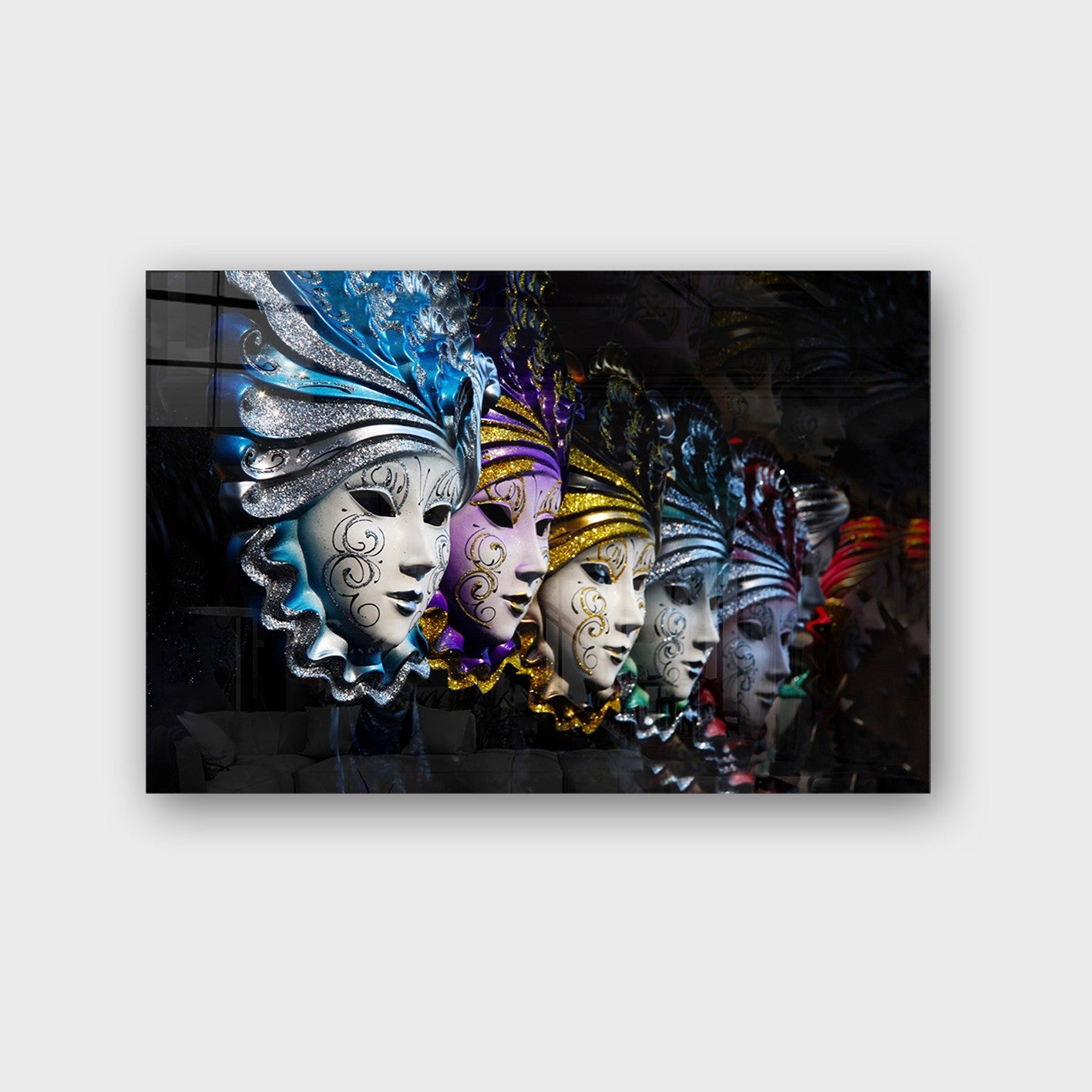 Quadro Decorativo em Vidro Temperado Multicolor 50x70cm - Arte Moderna para Parede