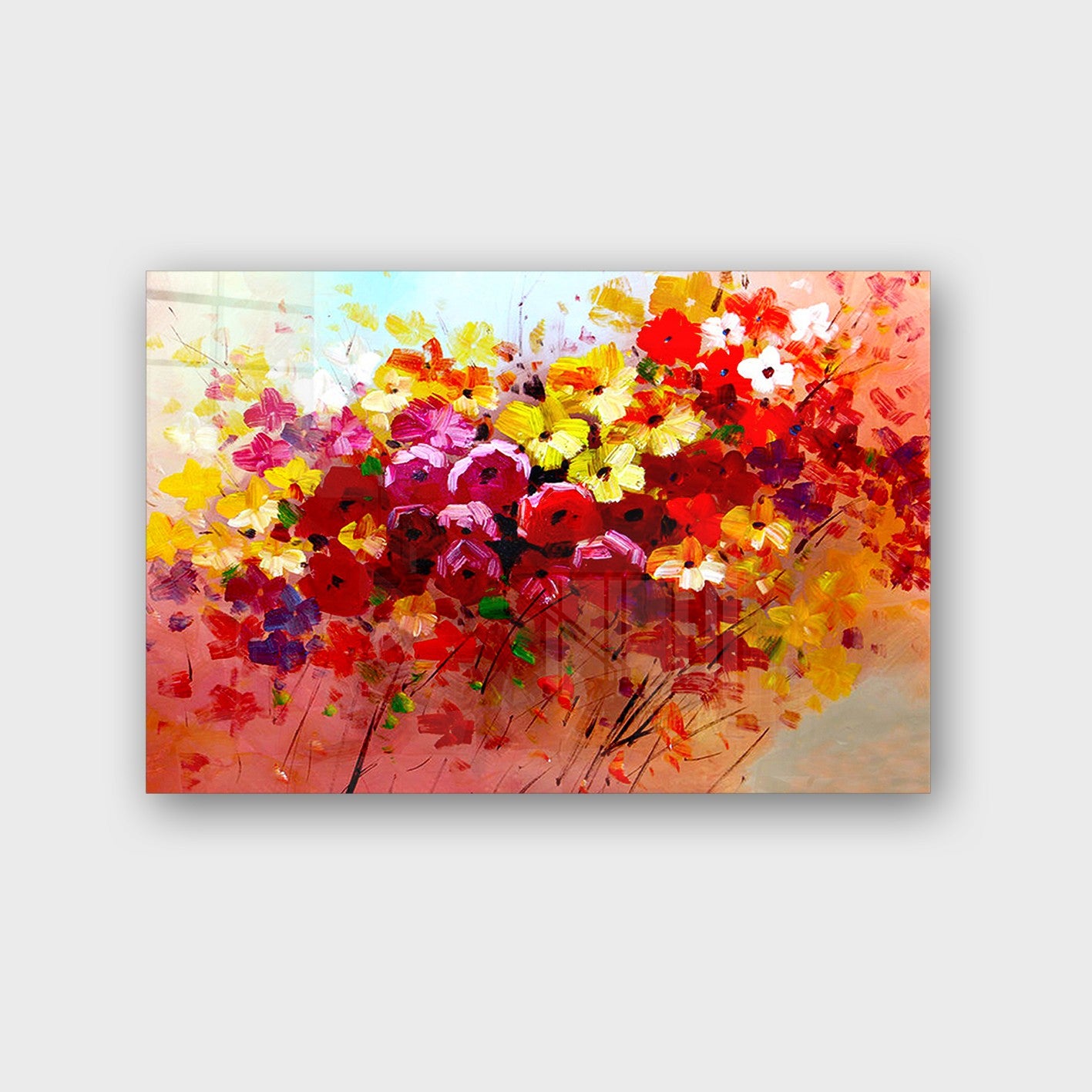 Quadro Decorativo em Vidro Temperado Multicolor 70x100cm - Arte Moderna para Parede