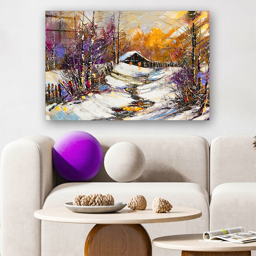 Quadro Decorativo em Vidro Temperado Multicolor 50x70cm - Arte Moderna para Parede
