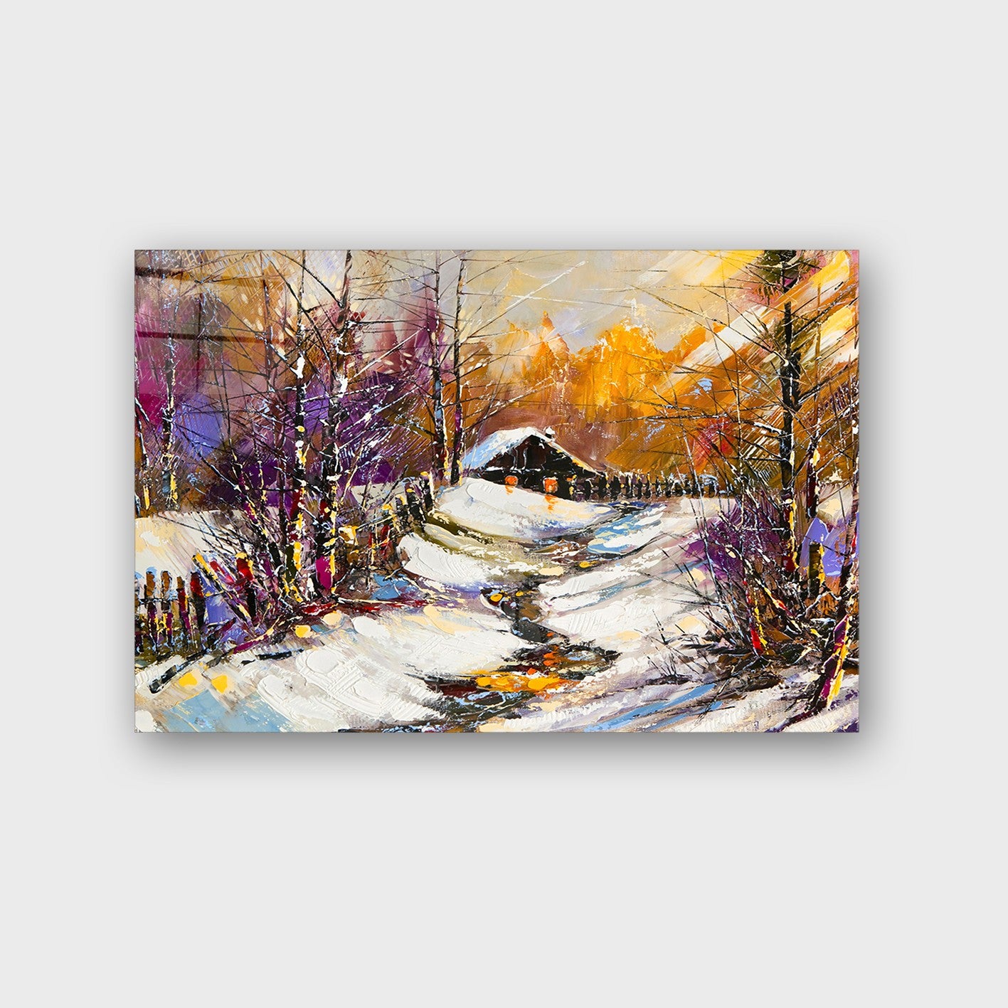 Quadro Decorativo em Vidro Temperado Multicolor 50x70cm - Arte Moderna para Parede