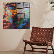 Arte em Vidro Temperado Multicolor 70x70cm - Pintura Decorativa de Parede Premium