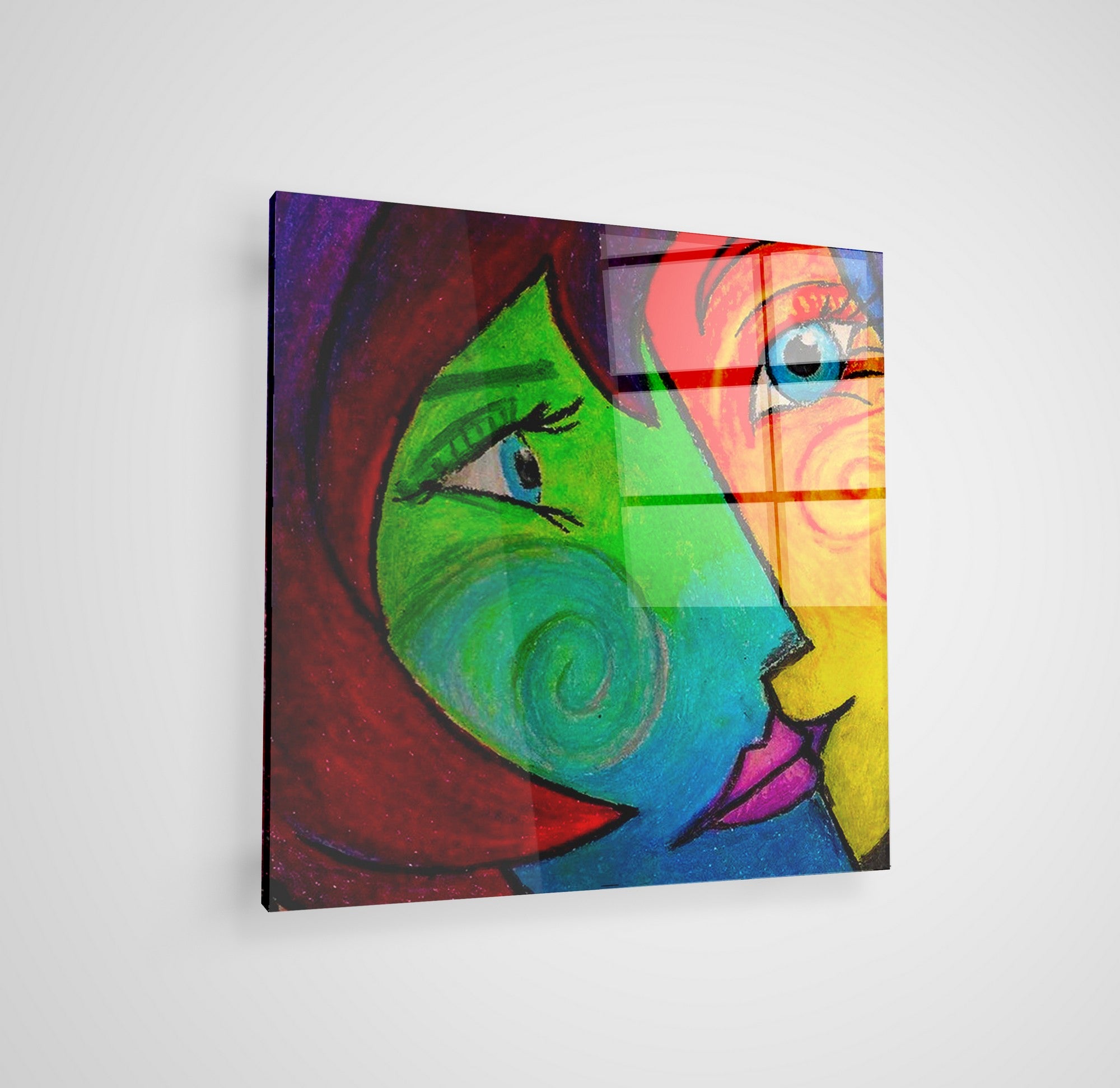 Arte em Vidro Temperado Multicolor 70x70cm - Pintura Decorativa Premium de 4mm