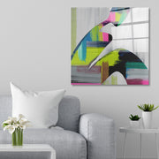 Arte em Vidro Temperado Multicolor 50x50cm - Pintura Decorativa Premium de 4mm