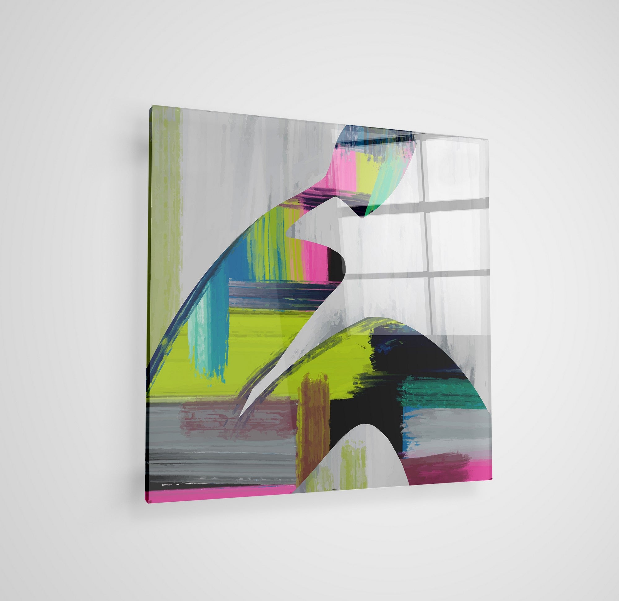 Arte em Vidro Temperado Multicolor 70x70cm - Pintura Decorativa de Alta Qualidade