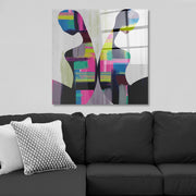 Arte em Vidro Temperado Multicolor 50x50cm - Pintura Decorativa Premium de 4mm