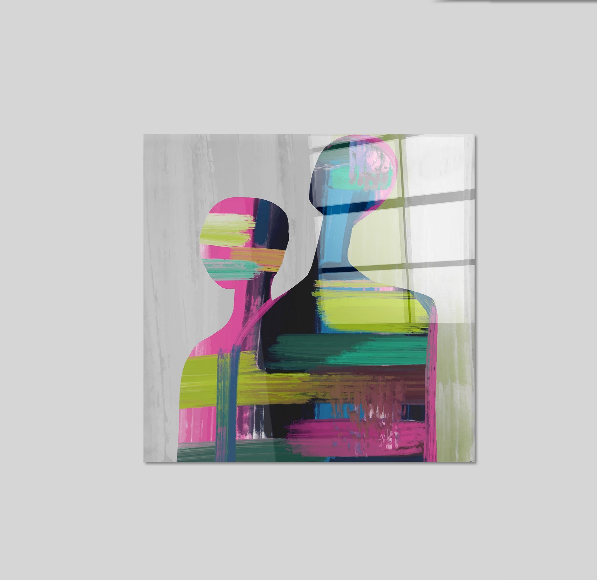 Arte em Vidro Temperado Multicolor 50x50cm - Pintura Decorativa Premium de 4mm