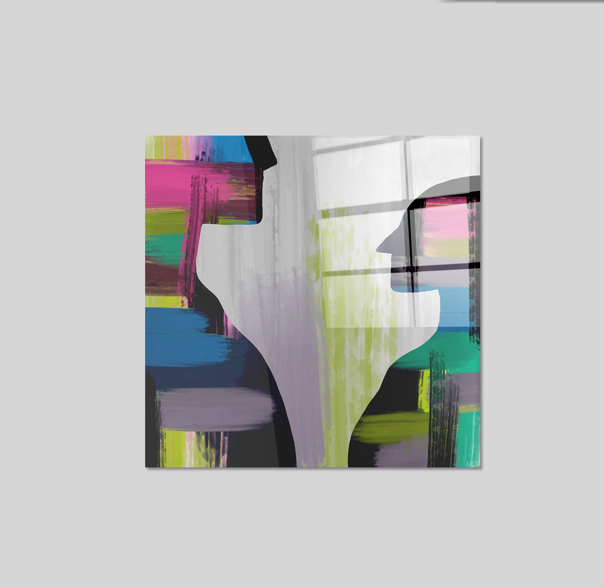 Arte em Vidro Temperado Multicolor 50x50cm - Pintura Decorativa Premium de 4mm