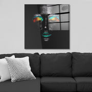 Quadro Decorativo em Vidro Temperado Multicolor 70x70cm - Arte Moderna para Parede