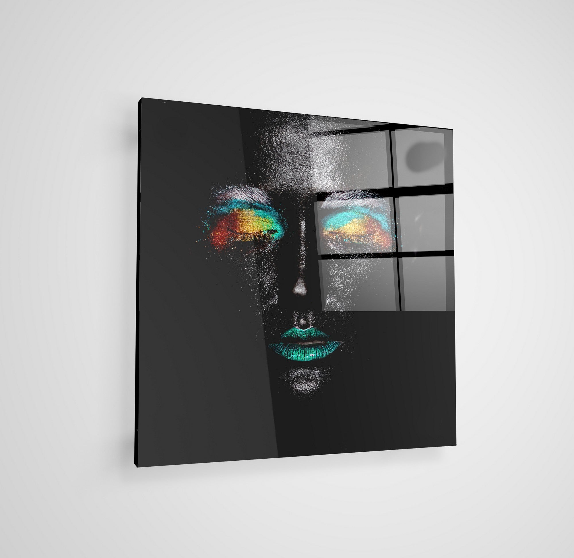 Quadro Decorativo em Vidro Temperado Multicolor 70x70cm - Arte Moderna para Parede