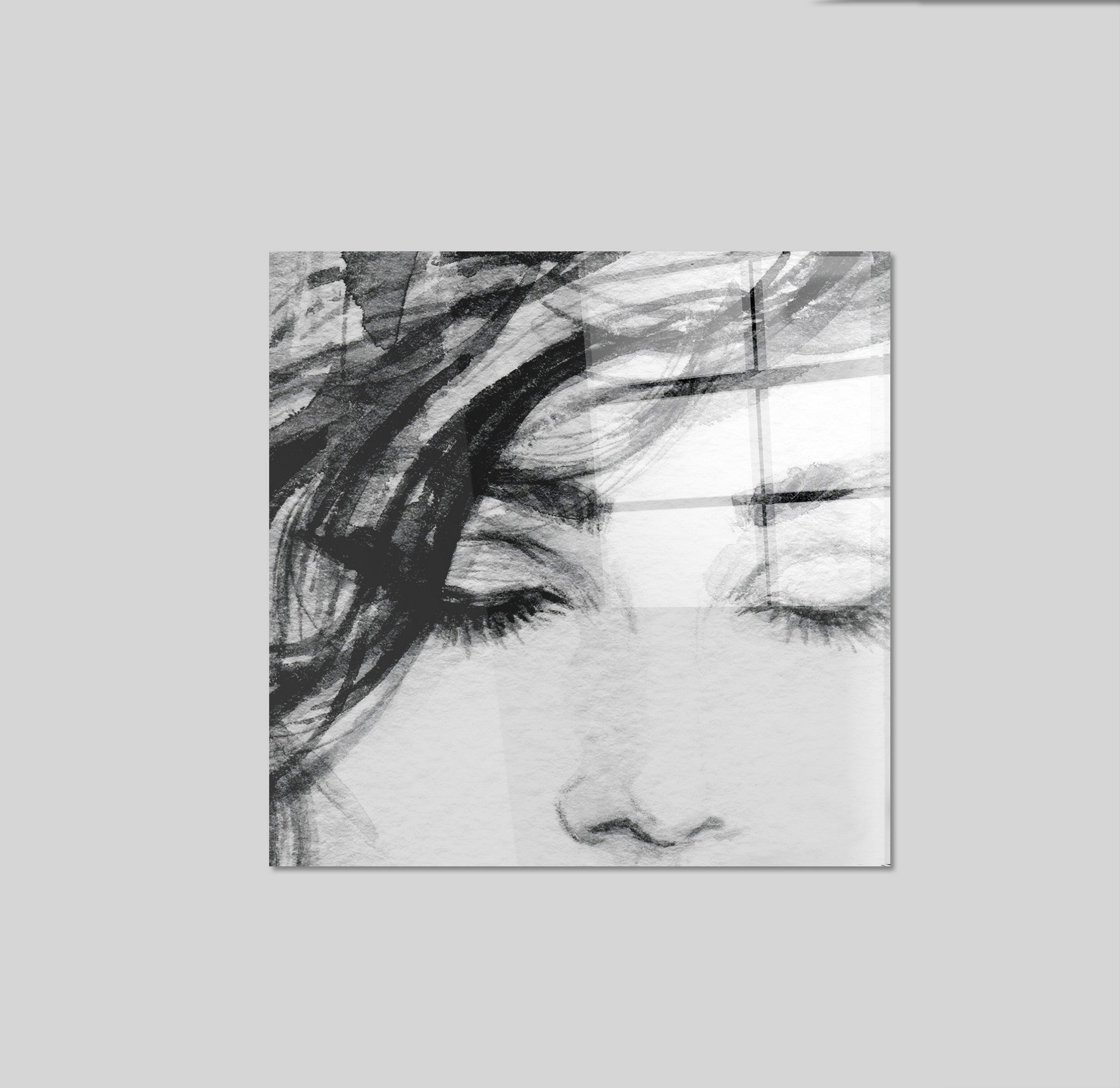 Arte em Vidro Temperado Multicolor 50x50cm - Pintura Decorativa de Parede Premium