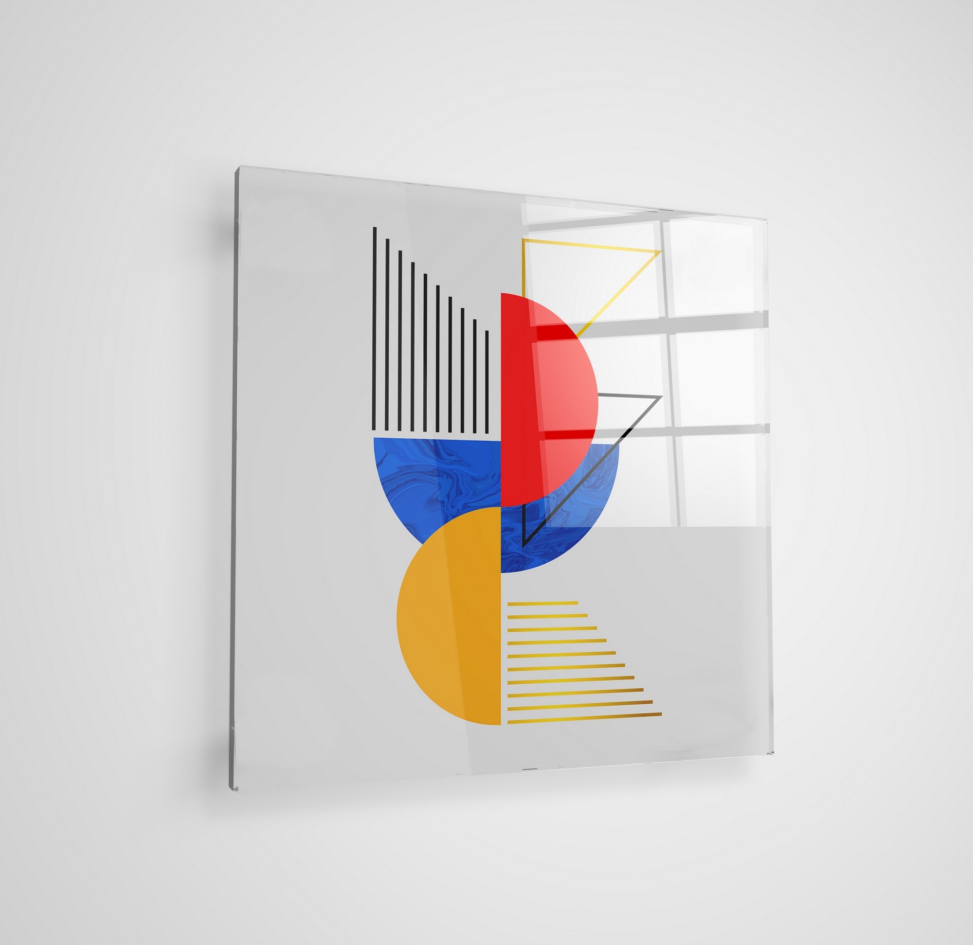 Arte em Vidro Temperado Multicolor 50x50cm - Pintura Decorativa de Parede Premium