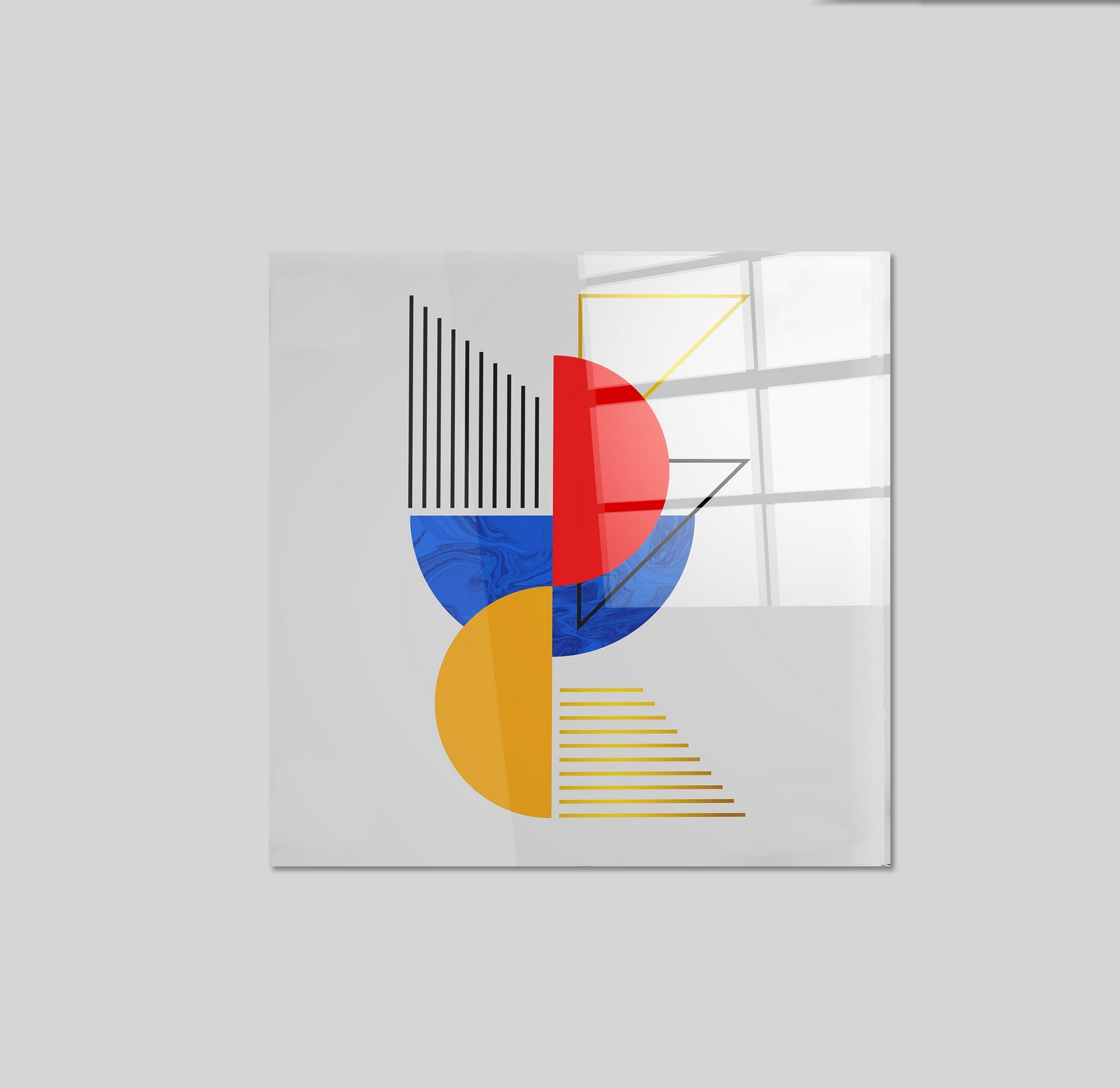 Arte em Vidro Temperado Multicolor 70x70cm - Pintura Decorativa de Alta Qualidade