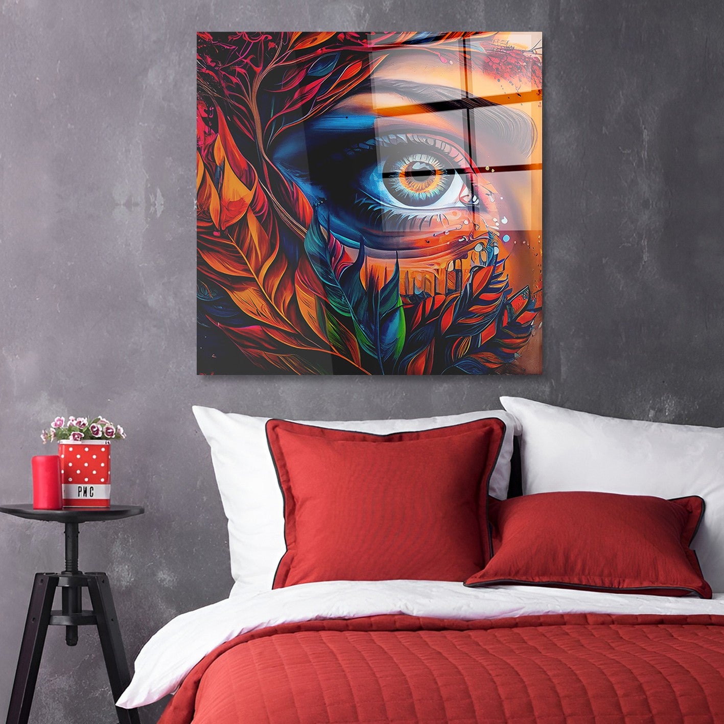 Arte em Vidro Temperado Multicolor 50x50cm - Pintura Decorativa de Alta Qualidade