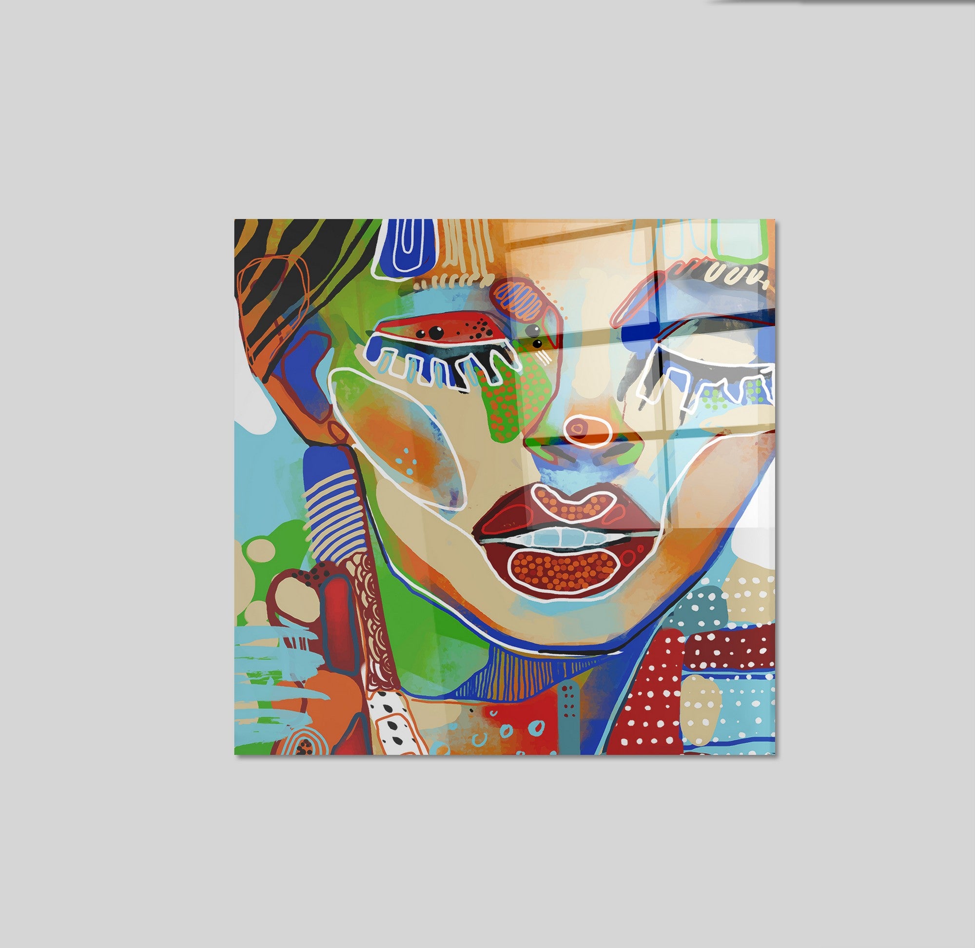 Arte em Vidro Temperado Multicolor 50x50cm - Pintura Decorativa Premium de 4mm