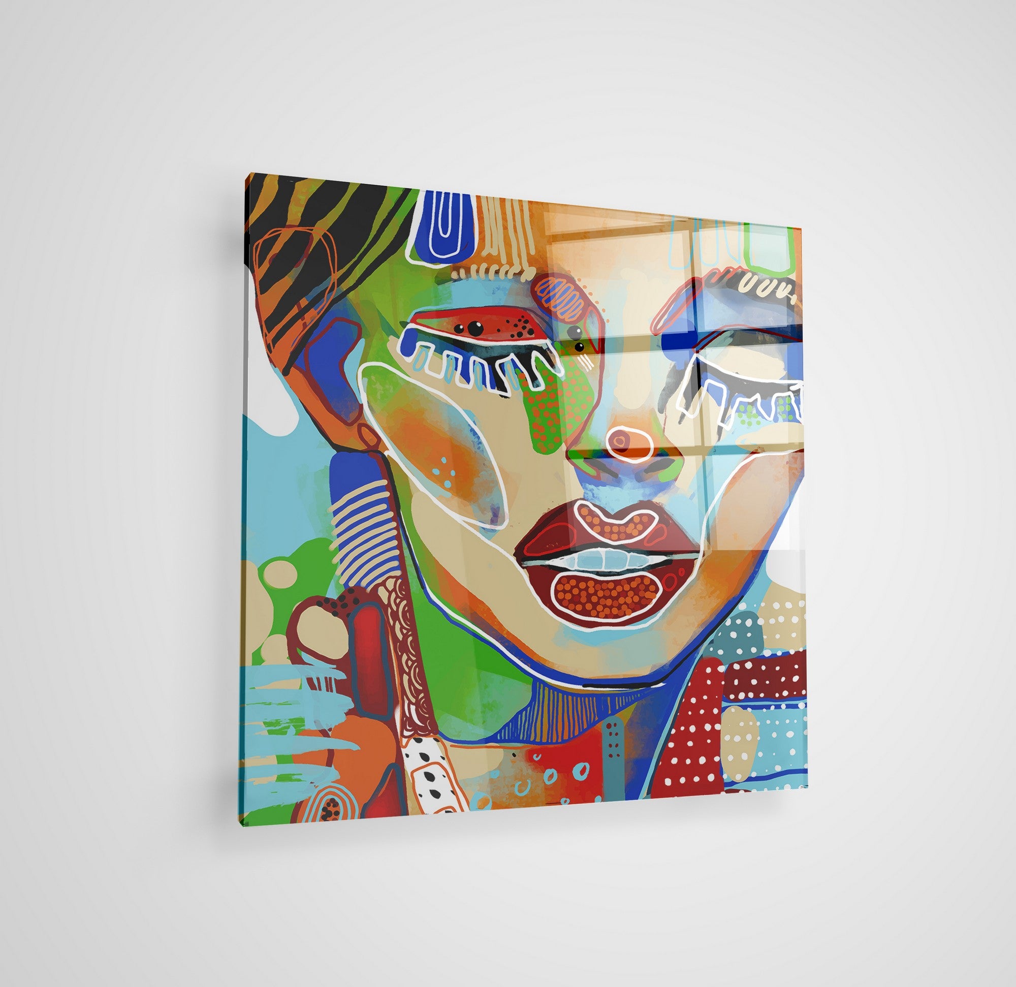 Arte em Vidro Temperado Multicolor 70x70cm - Pintura Decorativa de Alta Qualidade