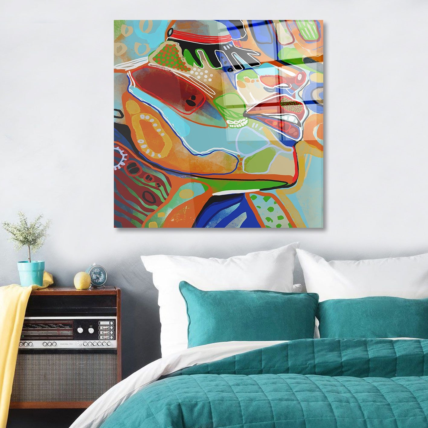 Arte em Vidro Temperado Multicolor 50x50cm - Pintura Decorativa Premium de 4mm