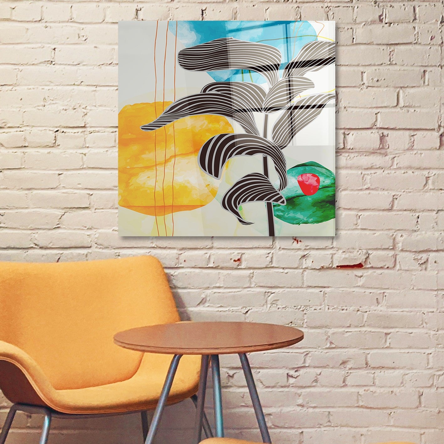 Quadro Decorativo em Vidro Temperado Multicolor 70x70cm - Arte Moderna para Parede