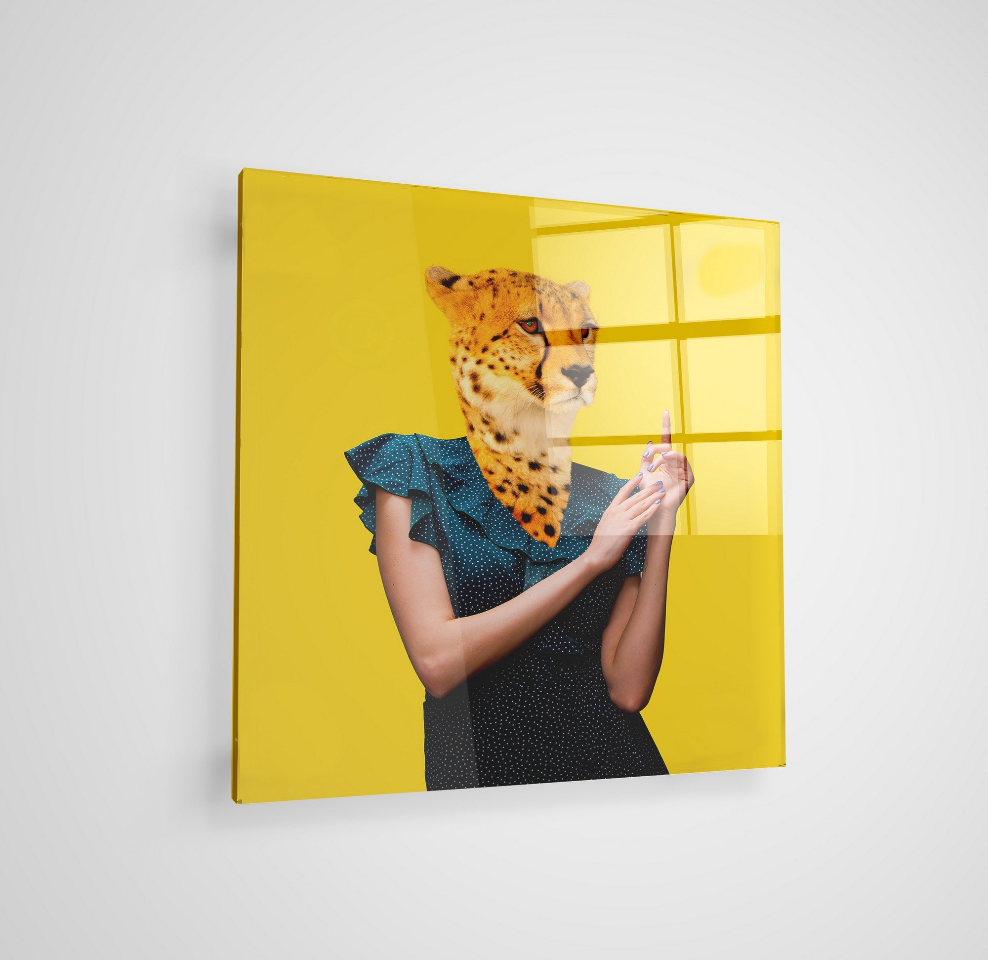 Arte em Vidro Temperado Multicolor 70x70cm - Pintura Decorativa de Luxo para Parede