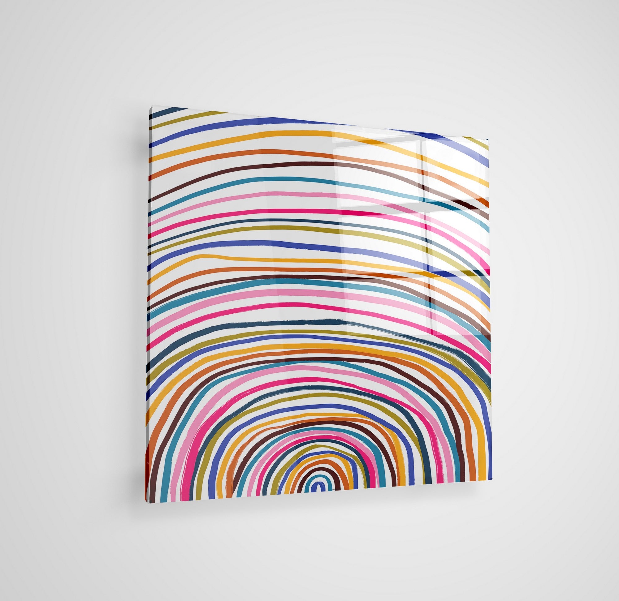 Arte em Vidro Temperado Multicolor 50x50cm - Pintura Decorativa de Alta Qualidade