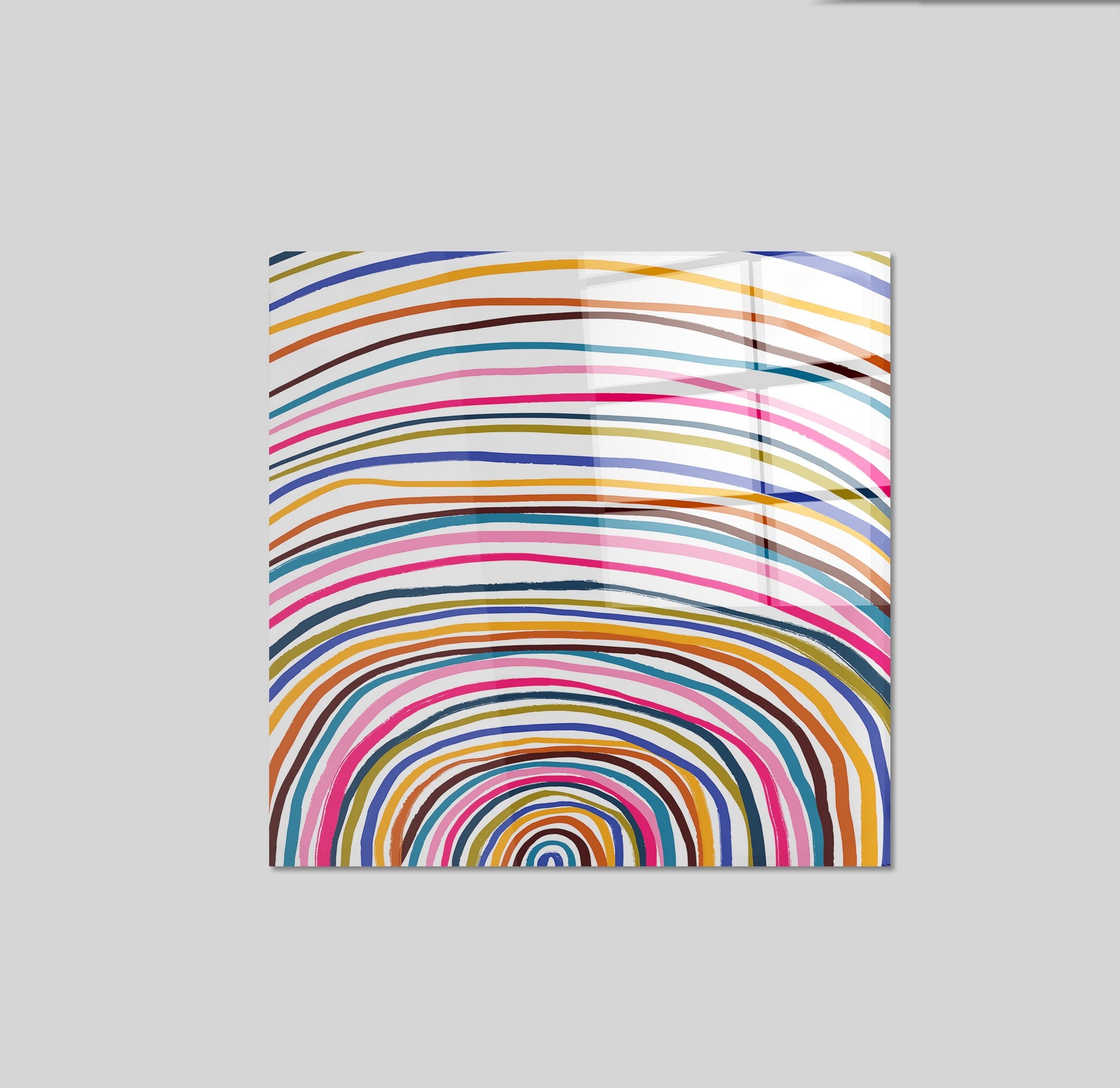 Arte em Vidro Temperado Multicolor 50x50cm - Pintura Decorativa de Alta Qualidade