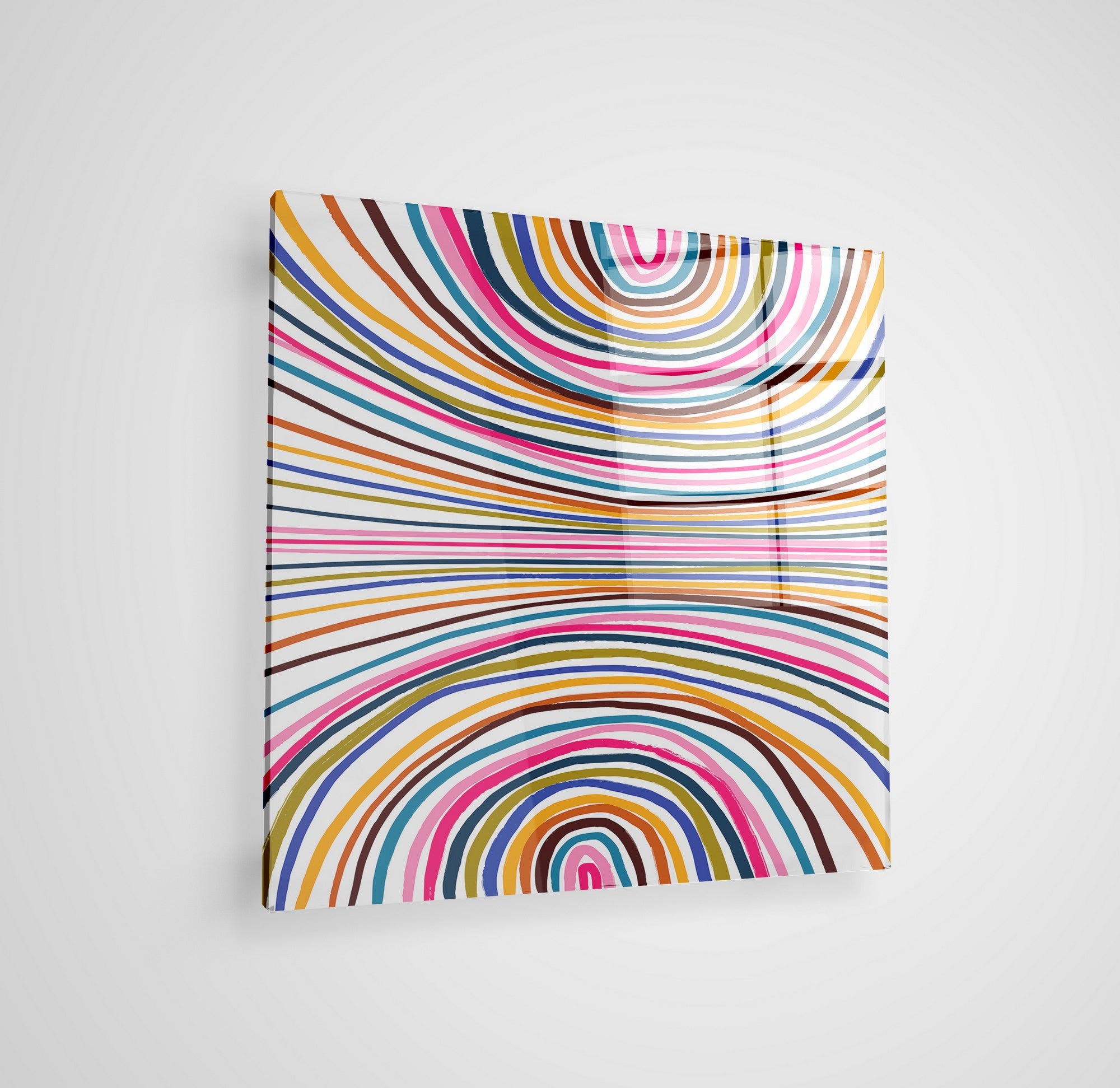 Arte em Vidro Temperado Multicolor 70x70cm - Pintura Decorativa de Alta Qualidade