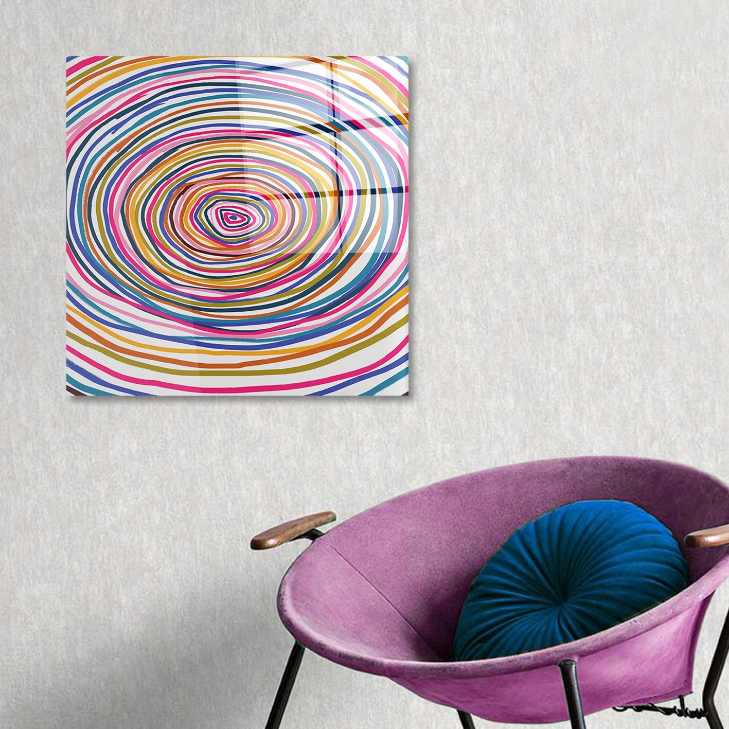 Arte em Vidro Temperado Multicolor 70x70cm - Pintura Decorativa de Alta Qualidade