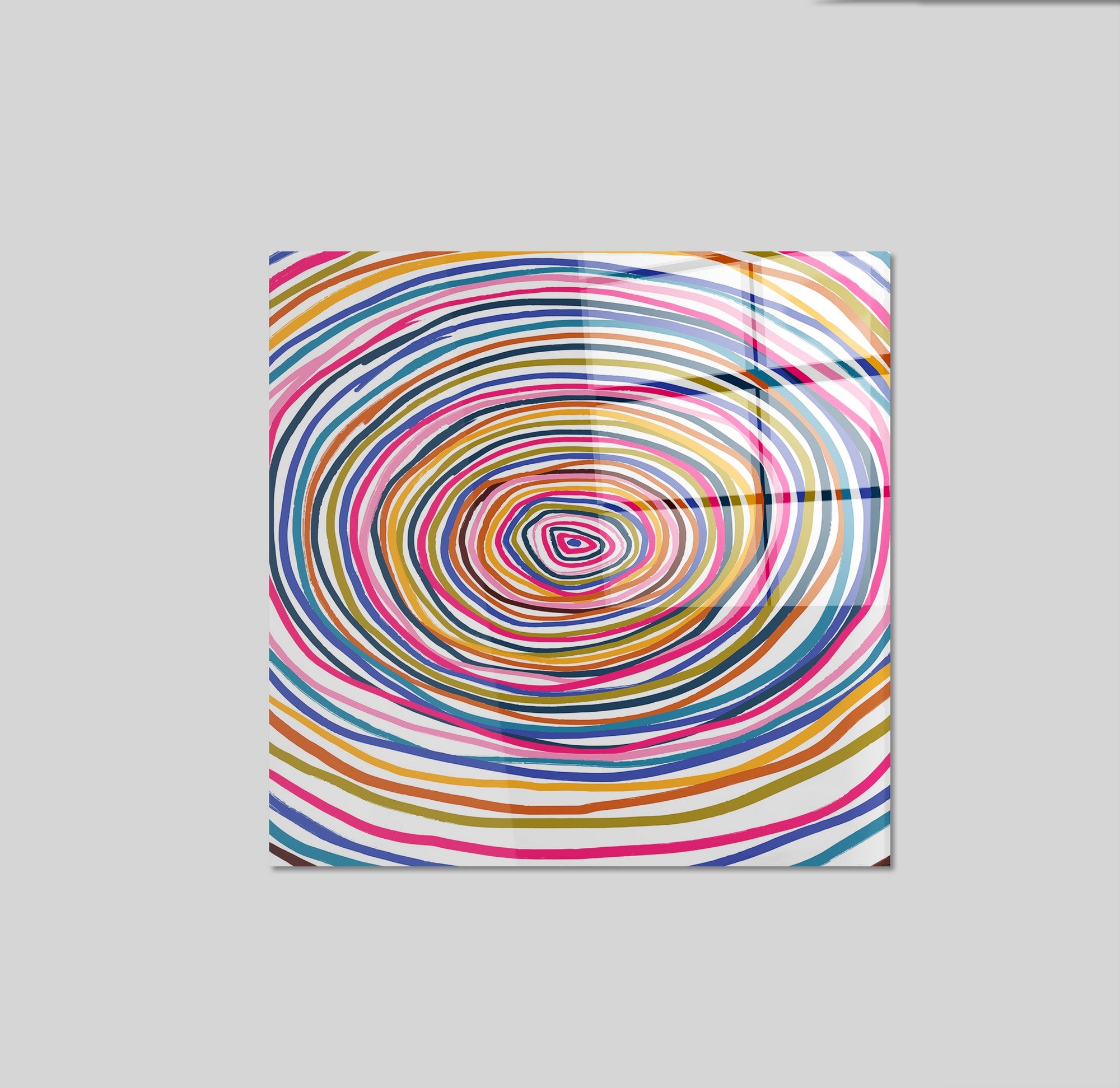 Arte em Vidro Temperado Multicolor 70x70cm - Pintura Decorativa de Alta Qualidade