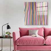 Arte em Vidro Temperado Multicolor 50x50cm - Pintura Decorativa de Parede Premium