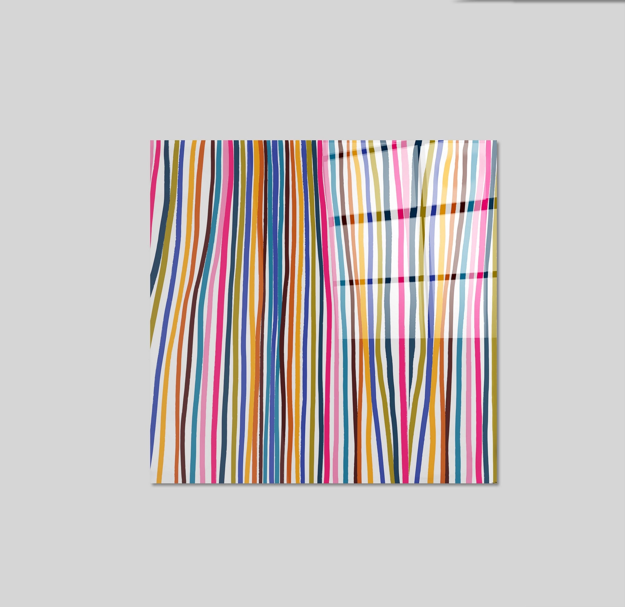 Arte em Vidro Temperado Multicolor 70x70cm - Pintura Decorativa de Luxo para Parede