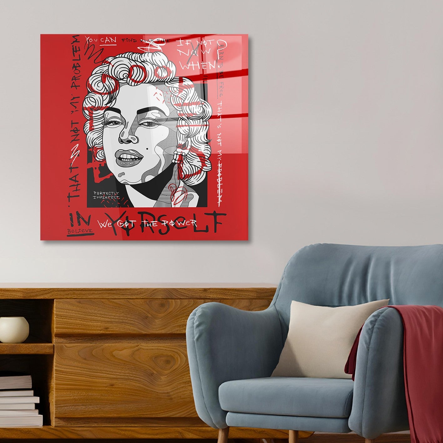 Arte em Vidro Temperado Multicolor 50x50cm - Pintura Decorativa de Parede Premium