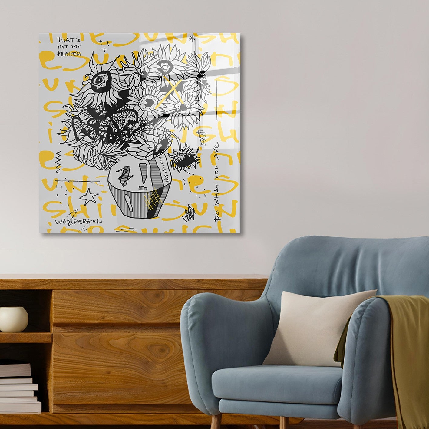 Arte em Vidro Temperado Multicolor 70x70cm - Pintura Decorativa de Alta Qualidade