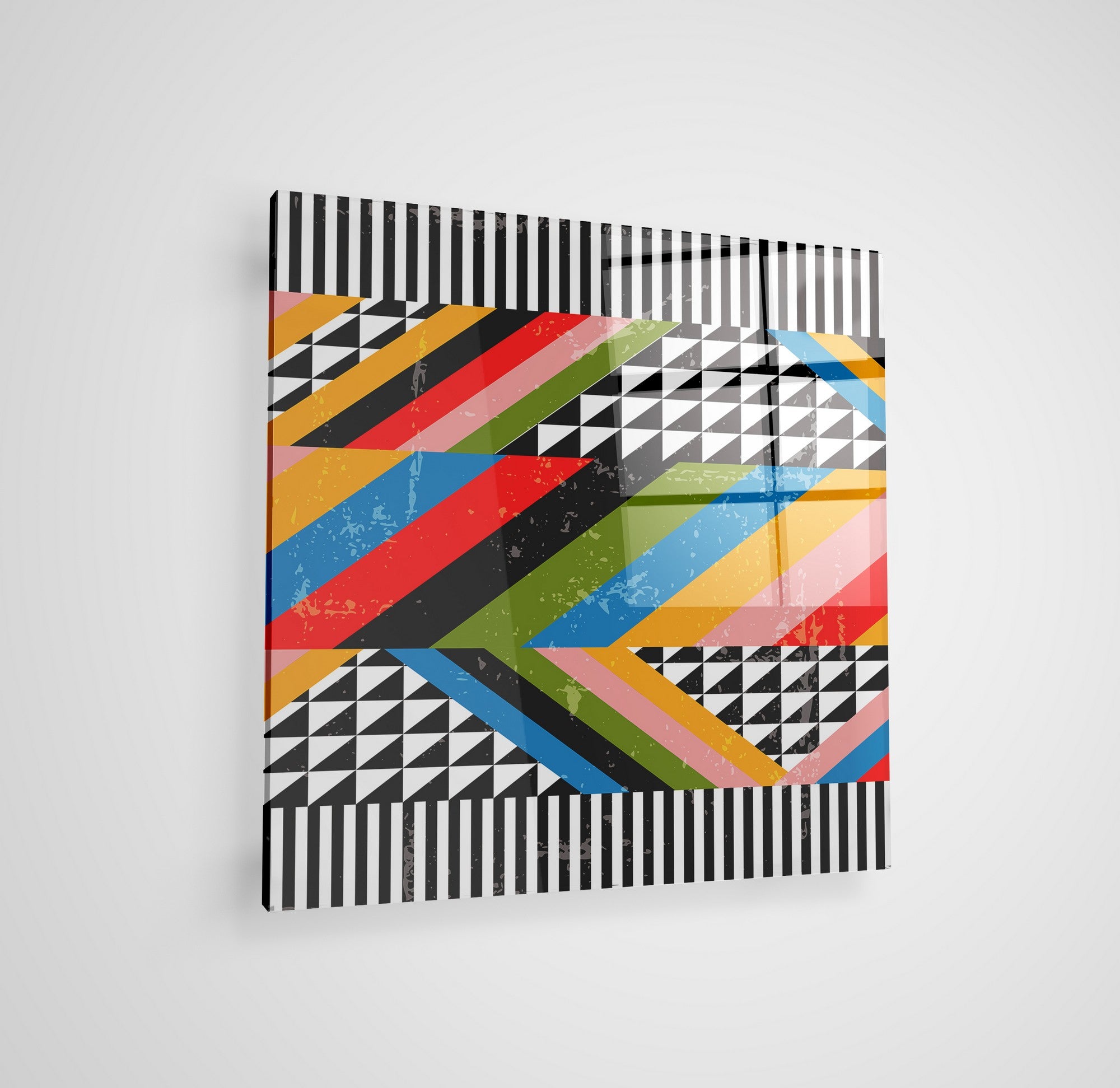 Arte em Vidro Temperado Multicolor 50x50cm - Pintura Decorativa de Alta Qualidade