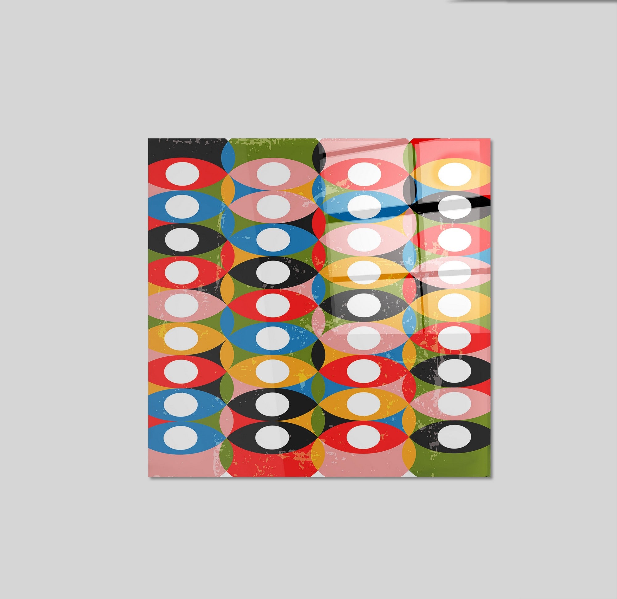 Arte em Vidro Temperado Multicolor 50x50cm - Pintura Decorativa Premium de 4mm